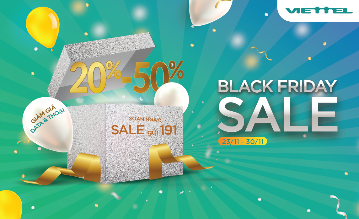 Black Friday, Viettel siêu SALE Data và Thoại từ 20 – 50%